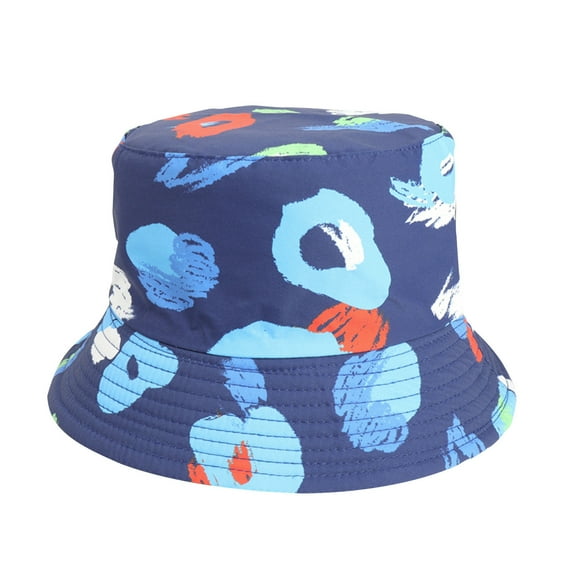 Umfun Everyday Cotton Style Printing Bucket Hat for Women Men Unisex Trendy Lightweight Outdoor Hot Fun Summer Beach Vacation Getaway Headwear Blue Free Size