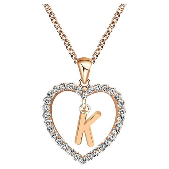 Umfun Fashion Women Gift 26 English Letter Name Chain Pendant Necklaces Jewelry Golden K