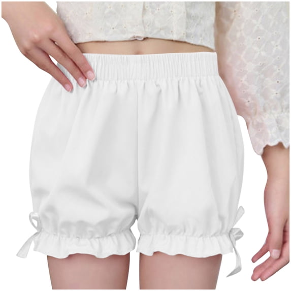Umfun Girls Shorts Cute Ruffle Hem Bloomers with Side Bow Detail - Soft Shorts Summer Pull-Ons for Toddler Playtime & Daily Wear