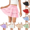 thumbnail image 1 of Umfun Girls' Double-Layered Ruffle Mini Skirt with Drawstring Tie - Sweet Flow Summer Skirt for Beach Vacation & Casual Outings, 1 of 9