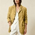 thumbnail image 1 of Umfun Jackets for Women Suede Texture Button Down Relaxed Casual Fall Winter Mid-Length Outerwear Coats for Women Work Office and Casual Daily Wear Activities, 1 of 9