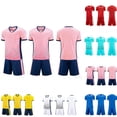 thumbnail image 1 of Umfun Kids Soccer Jersey Set Short Sleeve V Neck Athletic Shirt Shorts Sportswear for Boys and Girls, 1 of 3