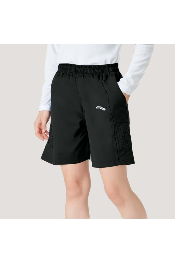 Kids Summer Ice Silk Shorts Stretch Five Quarter Pants Loose Sports Shorts Age 5-15 Years