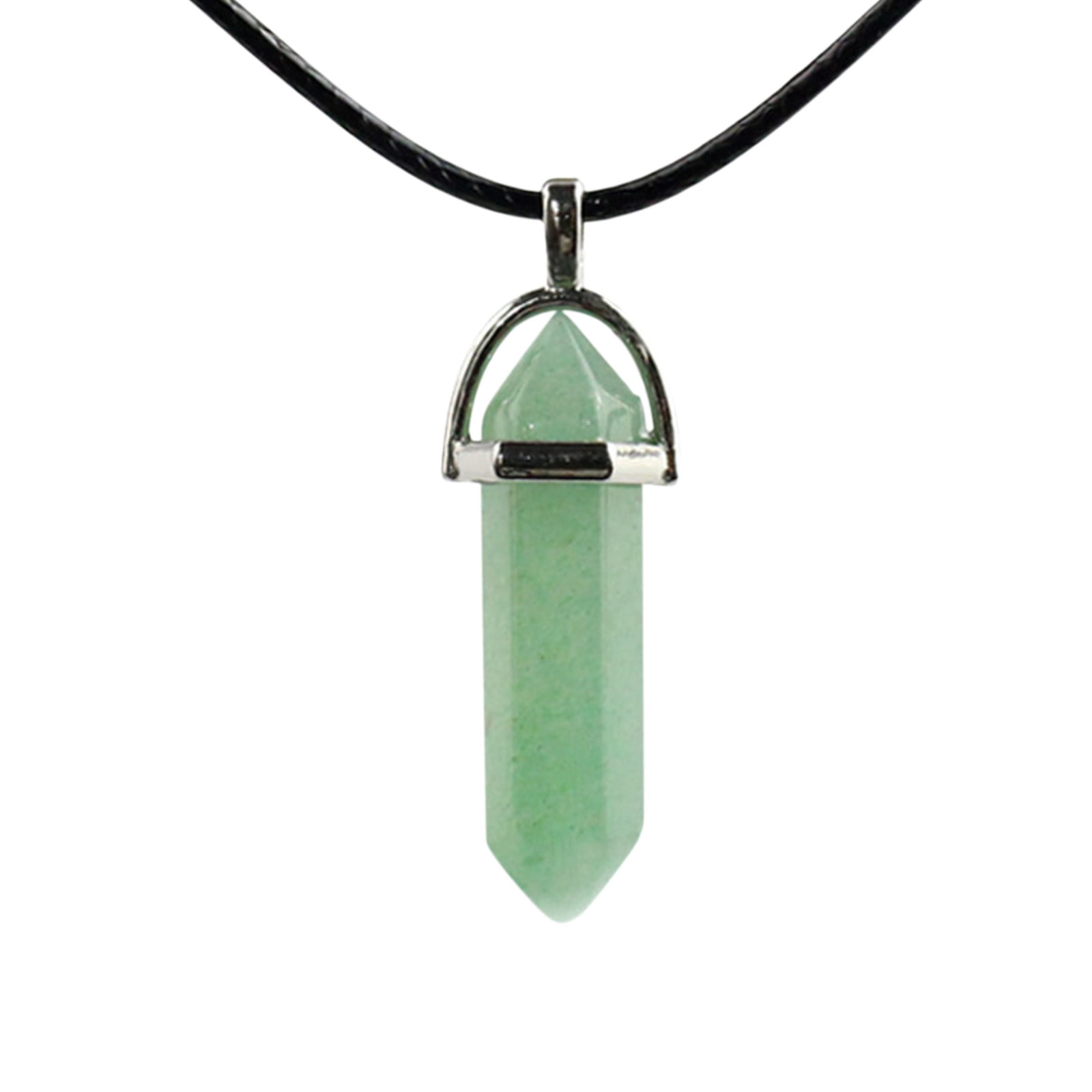 Umfun Ladies Gift Necklace Girl Crystal Necklace Hexagon Stainless Steel Pendant Chain Necklace