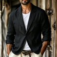thumbnail image 1 of Umfun Linen Blazer Jackets for Men Casual Single Button Notched Lapel Lightweight Coats for Men Vacation Getaways and Casual Daily Wear Activities, 1 of 9