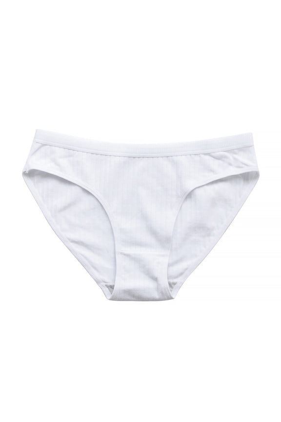 Low Rise Ribbed Bikini Panties for Women - Soft Cotton Blend Underwear for Everyday Comfort & Simple Style
