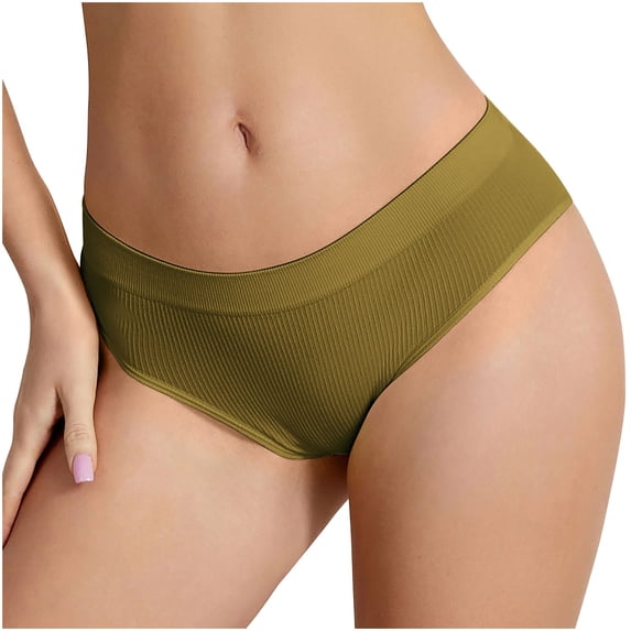 Umfun Low Rise Ribbed Bikini Panties for Women - Soft Stretch Seamless Underwear for Sporty Look & Everyday Comfort Wear