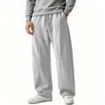 thumbnail image 1 of Umfun Men Loose Wide Leg Sweat Pants Solid Casual Comfort Basic Trousers Soft Daily Home Street Full Length Pants, 1 of 8