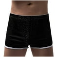 thumbnail image 1 of Umfun Men Mesh Breathable See Through Sport Shorts Elastic Waist Contrast Trim Lightweight Summer Beach Gym Casual Fashion Short Shorts, 1 of 8