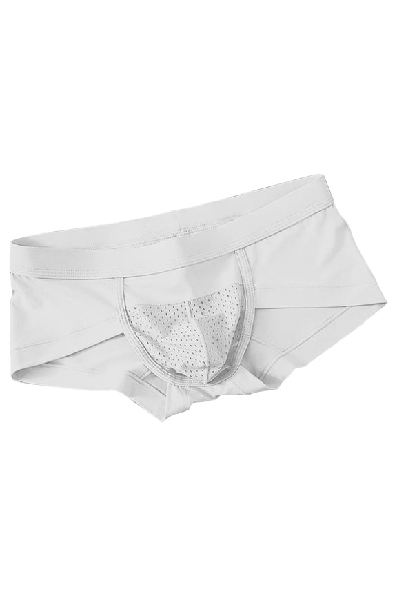 Men Mesh Crotch Bikini Briefs Ultra-Soft Breathable Stretchy Underwear with Contoured Support for All-Day Comfort