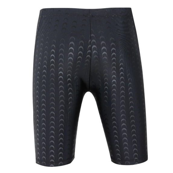 Umfun Men's Athletic Knee Length Swim Jammers Quick Dry Sun Protection Compression Elastic Tight Fit Swim Shorts for Professional Training Beach Sports Wear