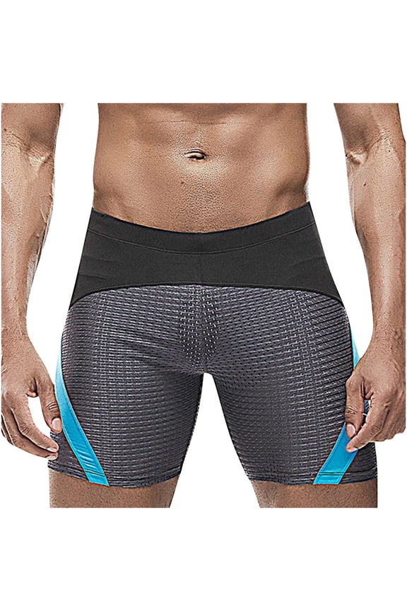 Men's Athletic Mesh Panel Compression Swim Jammers High Elastic Breathable Quick Dry Swim Tights for Lap Swimming Training and Water Fitness Sports