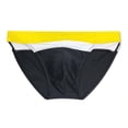 thumbnail image 1 of Umfun Men's Color Block Stripe Swim Briefs Low Rise Slim Fit Premium Stretch Swim Bikini for Beach Sunbathing Pool and Casual Resort Leisure Wear, 1 of 9