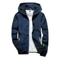 thumbnail image 1 of Umfun Men's Jacket Gifts for Fall Waterproof Windproof Breathable Rain Coat with Hood Blue L, 1 of 5