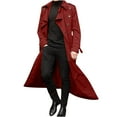 thumbnail image 1 of Umfun Men's Long Raincoat Lightweight Rain Jackets Waterproof Windbreaker Drawstring Rain Protection Red XL, 1 of 5