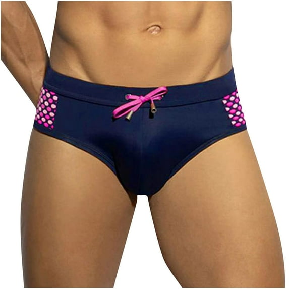 Umfun Men's Low Rise Contrast Waistband Swim Briefs Premium Stretch Swim Bikini Bottoms for Competitive Swimming Sunbathing and Beach Leisure
