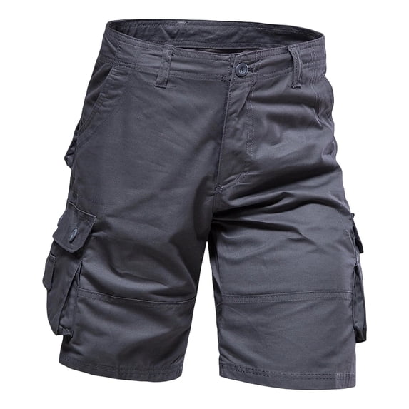 Umfun Multi-Pocket Cargo Shorts for Men with Button Closure - Classic Summer Utility Shorts for Outdoor Hiking & Daily Work