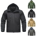 thumbnail image 1 of Umfun Performance Softshell Jackets for Men Hooded Full Zip Waterproof Windproof Outdoor Coat with Multiple Zippered Pockets for Hiking Camping Work, 1 of 9