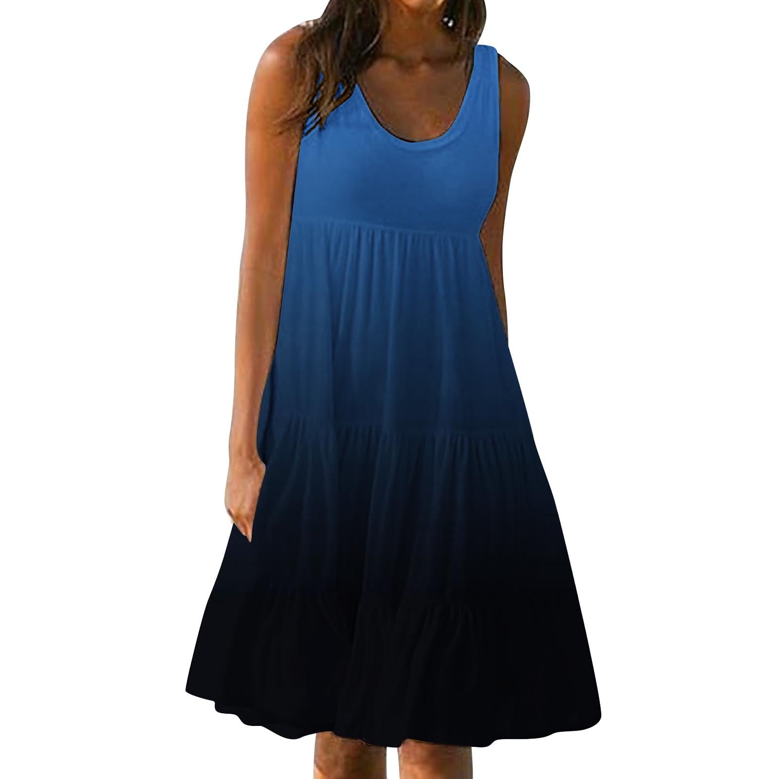open lace back dress SimpleFun Sleeveless Dress with Pockets Floral Sun Dress Casual Loose Beach  Dresses Vacation Outfits Black,S at Amazon Women's Clothing store