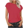thumbnail image 1 of Umfun Tank Top for Women Solid Color Sleeveless Round-Neck Sleeveless Sling Top Red S, 1 of 5