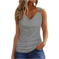 thumbnail image 1 of Umfun Tank Tops for Women's Casual Summer Solid V-Neck Sleeveless Tanks Top Gray XL, 1 of 5