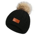 thumbnail image 1 of Umfun Winter Hats for Children Winter Trendy Skull Cap Beanies Hats Solid Caps Warm Beanie Cute Pom Pom Hats Outdoors Skiing Hat Black Free Size, 1 of 5