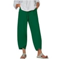 thumbnail image 1 of Umfun Women Elastic Waist Solid Color Pants Casual Trousers with Tulip Hem Lightweight & Breathable for Summer and Everyday Wear, 1 of 9