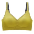 thumbnail image 1 of Umfun Women's Bras Adjustable High Impact Sports Bras Seamless Wirefree Bra Offers Back Support Yellow, 1 of 2