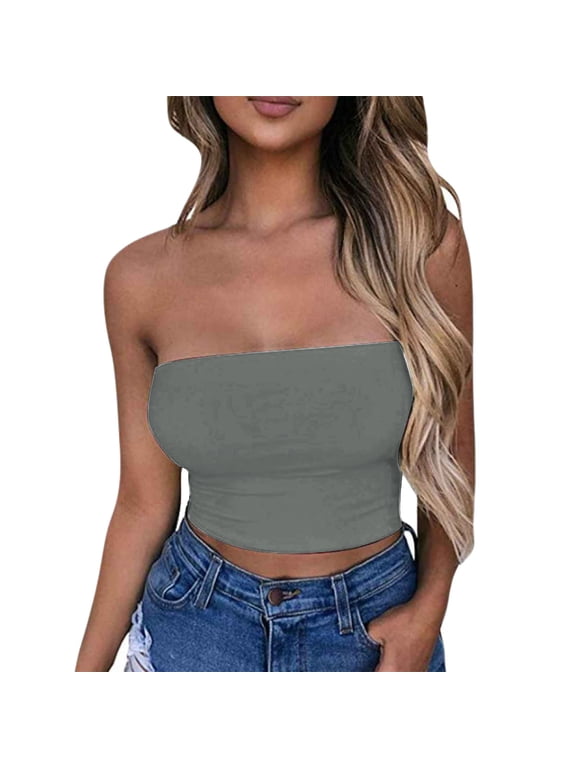 Women's Buttery Soft Strapless Tube Top - Stretch Cotton Basic Crop Top, Comfortable Bandeau for Effortless Summer Daily Layering