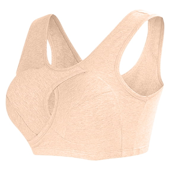 Umfun Women's Contrast Trim Front Button Bra - Wide Strap Full Coverage Wireless Crop Top with Scalloped Neckline for Comfortable Everyday Wear