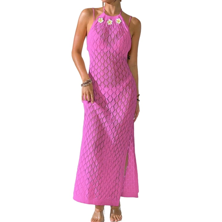 walmart crochet maxi dress Women's Maternity Crochet Maxi Dress