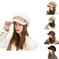 thumbnail image 1 of Umfun Women's Fleece Lined Newsboy Cap Winter Warm Faux Shearling Cabbie Hat Cozy Soft Vintage Hat for Cold Weather Daily Commute, 1 of 8