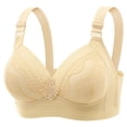 thumbnail image 1 of Umfun Women's Full Coverage Wide Strap Bra - Lace Embroidered Wireless Supportive Bandeau for Anti-Sagging & Everyday Comfort, 1 of 8