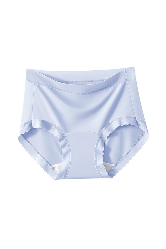 Women's High Waist Briefs - Smooth Full Coverage Panties with Scalloped Leg Openings for Comfortable All-Day Wear & Invisible Fit