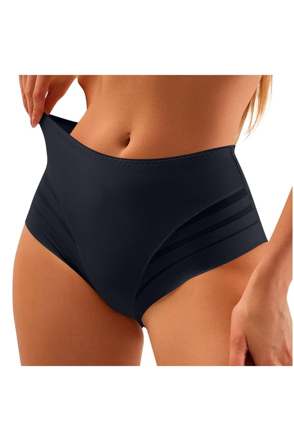Women's High Waist Seamless Briefs for Sculpting & Support - Comfortable Stretch Underwear with Contour Stitching for All Day Wear