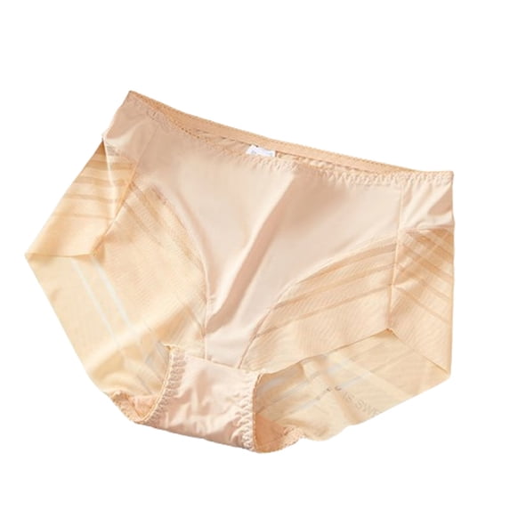 Umfun Panties for Women Mid Rise Satin Look Briefs - Soft Smooth Panties with Striped Side Detail for Comfortable Daily & Office Wear