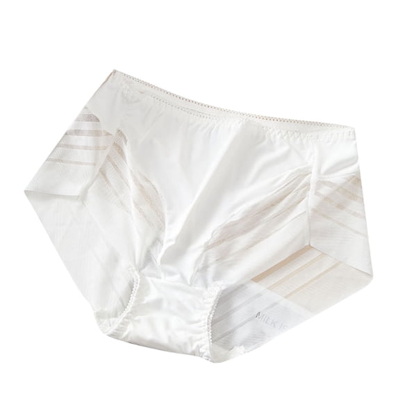 Umfun Women's Mid Rise Satin Look Briefs - Soft Smooth Panties with Striped Side Detail for Comfortable Daily & Office Wear