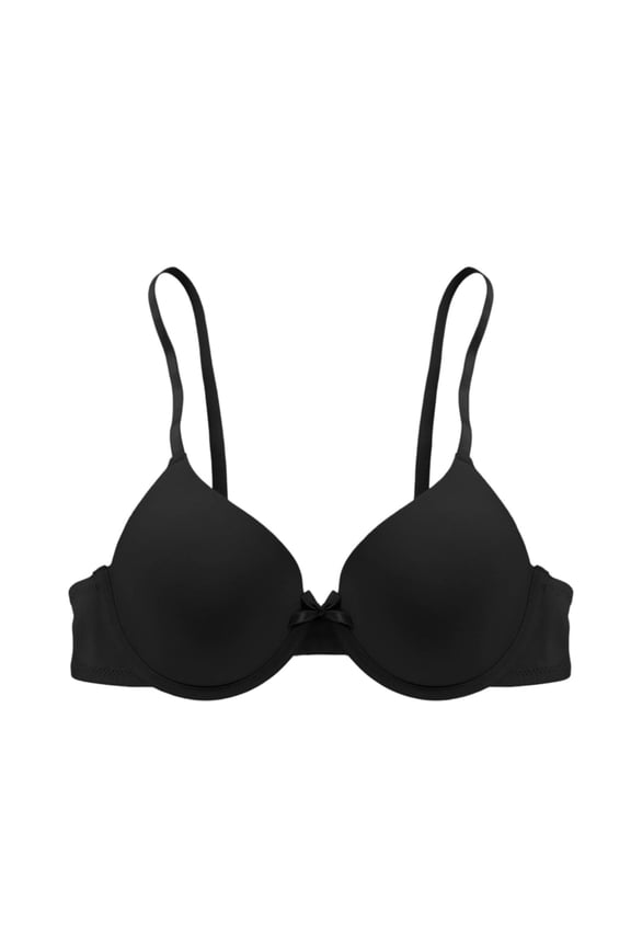 Women's Push-Up Bra - Soft Smooth Underwire Bandeau with Adjustable Straps & Center Bow for a Perfect Everyday Silhouette
