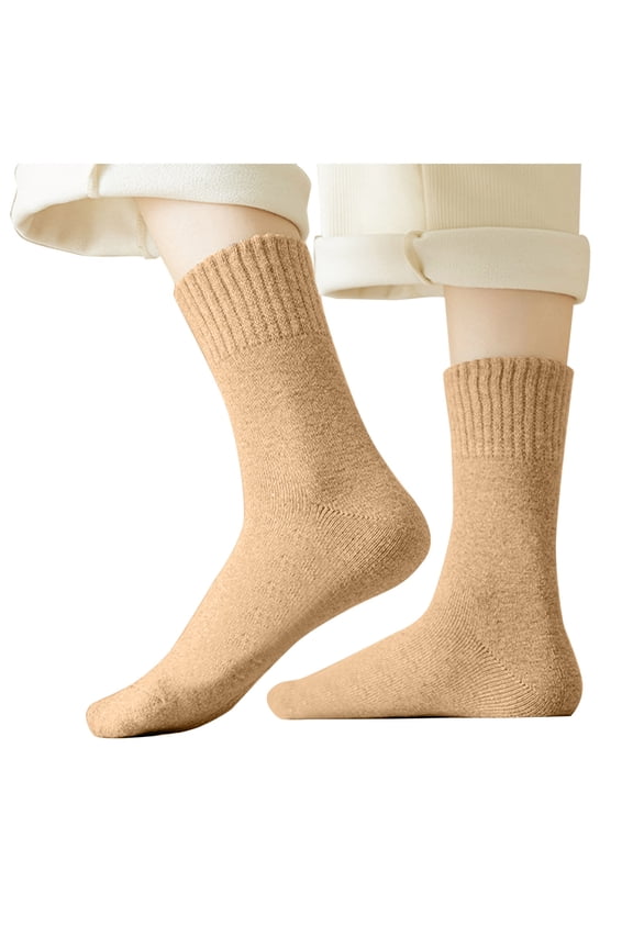 Women's Ribbed Cuff Crew Socks Textured Mid Calf Socks Solid Color Stretch Socks for School Office Home Daily Wear