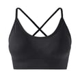 thumbnail image 1 of Umfun Women's Ribbed Scoop Neck Bralette with Open Back Detail - Thin Straps Wireless Crop Top with Removable Cups for Everyday Wear, 1 of 8