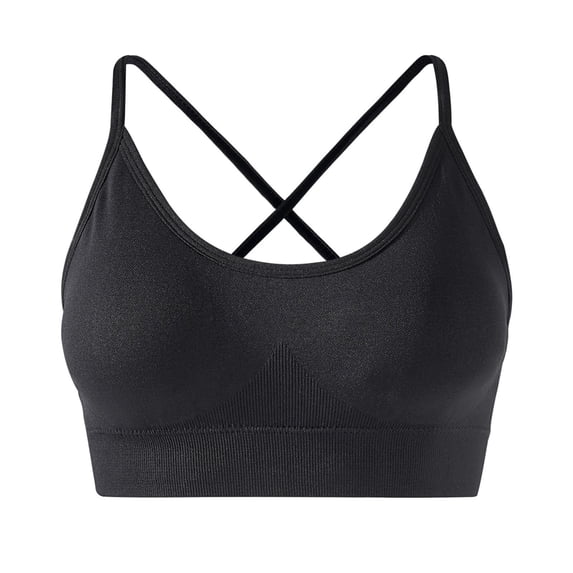 Umfun Women's Ribbed Scoop Neck Bralette with Open Back Detail - Thin Straps Wireless Crop Top with Removable Cups for Everyday Wear