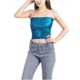 thumbnail image 1 of Umfun Women's Scene-Stealing Sequin Tube Top - Sparkly Glitter Crop Top, Dazzling Strapless Bandeau for Night Out, Rave & Daily Wear, 1 of 8