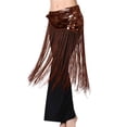 thumbnail image 1 of Umfun Women's Sequin Fringe Belly Dance Hip Scarf Skirt Elastic Waist Tassel Skirt Rave Festival Performance Costume Skirt, 1 of 7