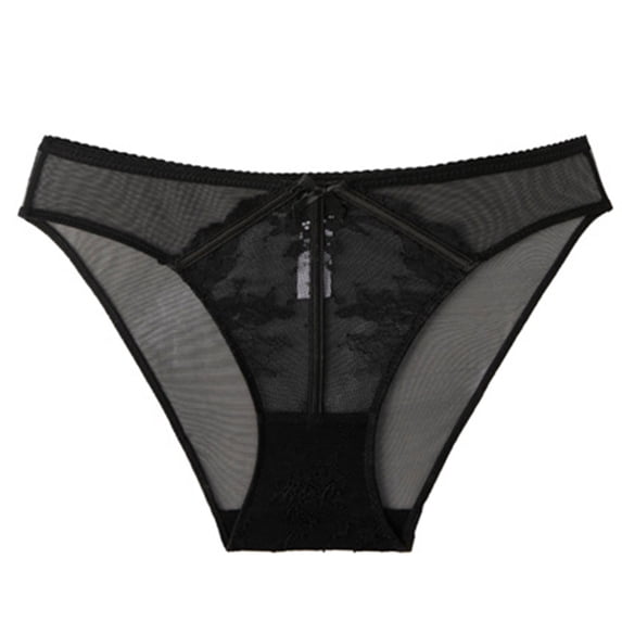 Umfun Women's Sheer Mesh Panel Panties with Scalloped Trim - Lightweight Breathable Underwear for Daily Comfort & Trendy Look