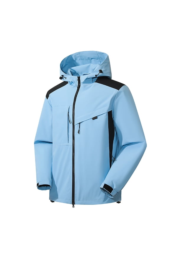 Women's Ski Jacket Waterproof Winter Jacket Windproof Warm Fleece Hooded Snowboard Mountain Snow Coat Sky Blue S