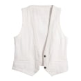 thumbnail image 1 of Umfun Women's Sleeveless Denim Vest with Button Down Front & Pockets - V-Neck Layering Piece for Spring Office & Casual Daily Wear, 1 of 6