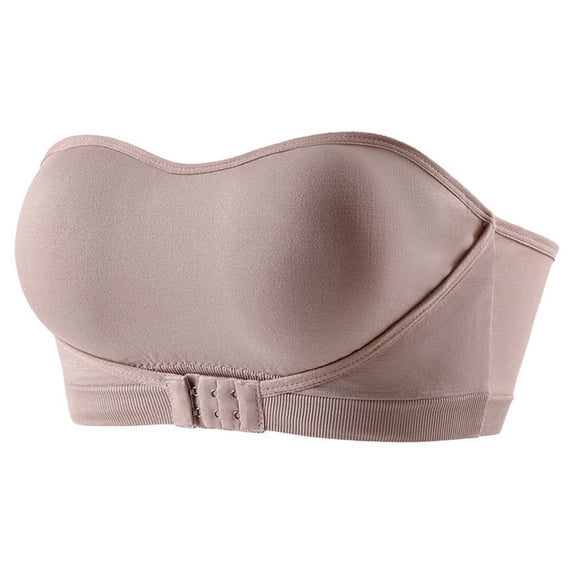 Umfun Women's Smooth Wirefree Strapless Tube Top - Underwire Free Bandeau with Side Panel Support, Comfortable Stretch Crop Top for All Day Wear