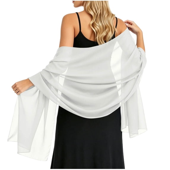 Umfun Women's Soft Sheer Shawl Wrap Scarf - Versatile Lightweight Chiffon Shawl for Evening Dress & Beach Outings