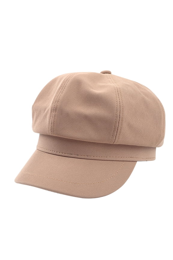 Women's Solid Color Newsboy Cap, Flat Brim Cabbie Hat for Daily and Casual Wear, Retro Beret Style Hat with Simple Design