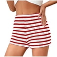 thumbnail image 1 of Umfun Women's Striped Beach Shorts High Waist Elastic Waistband Casual Swim Cover Up Summer Resort Bottoms, 1 of 9